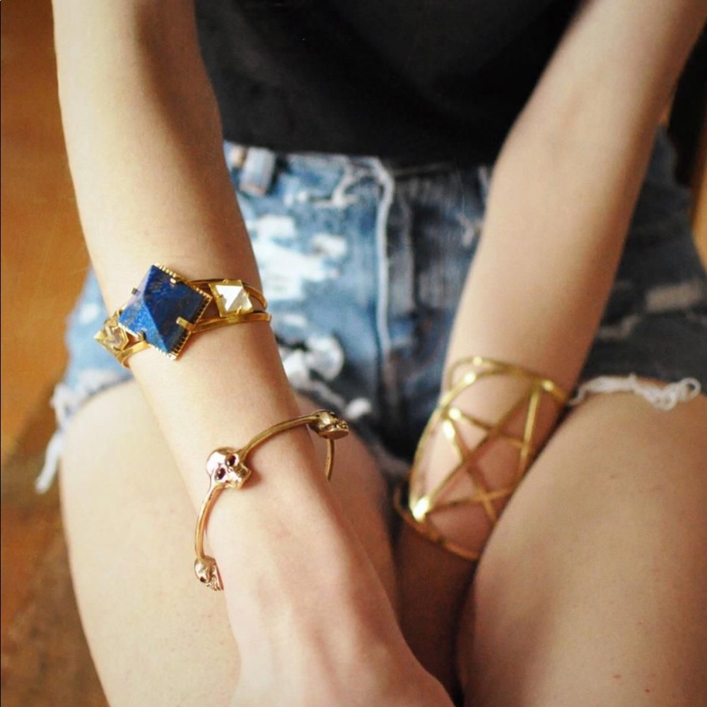 Unearthen Lapis + Quartz Crystal Pyramid Bracelet